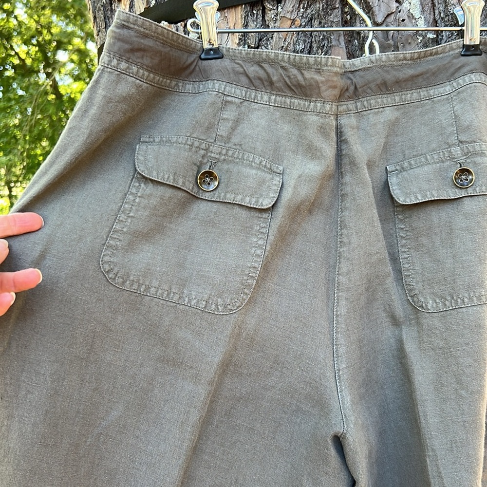 Talbots Irish Linen Drawstring Crop Pants - Picture 9 of 12